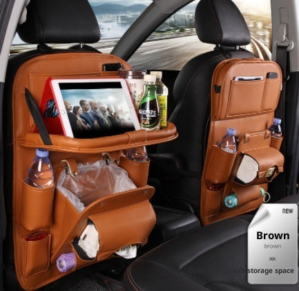 PU Leather Car Seat Back Storage Bag – Waterproof Multifunction Hanging Organizer for Automotive Interior