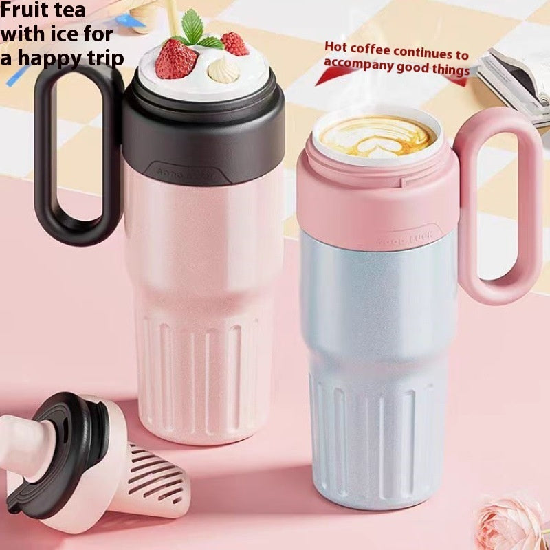 780ml Gradient Double-Wall Stainless Steel Thermal Cup – Large Capacity Coffee & Drink Thermos with Lid and Straw for Men & Women