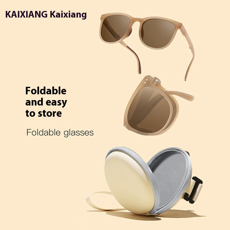 New Folding Polarized Sunglasses for Women – TAC Lens, Compact Box Frame for Outdoor, Travel & Fashion