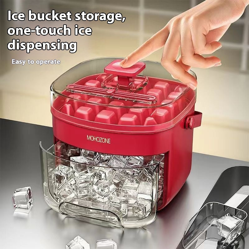 Press-Type Portable Ice Tray – Large-Capacity 48-Cube Ice Maker, Food-Grade Plastic