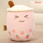 Cute Fruit Drink Plush Strawberry Milk Tea Boba Tea Cup Toy – Soft Stuffed Pillow Cushion Gift