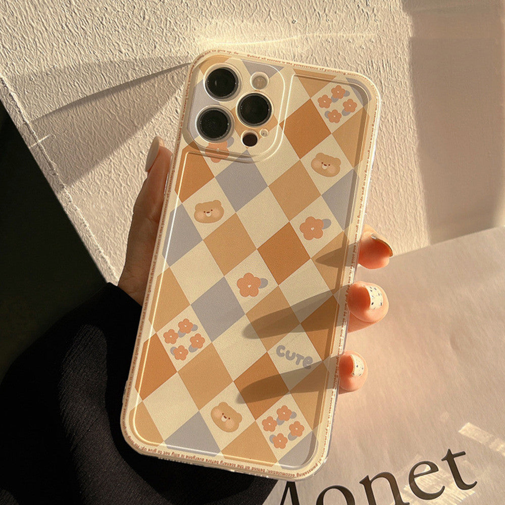 Luxury Laser Soft Phone Case – INS Fashion Geometric Rhombus Grid Cover