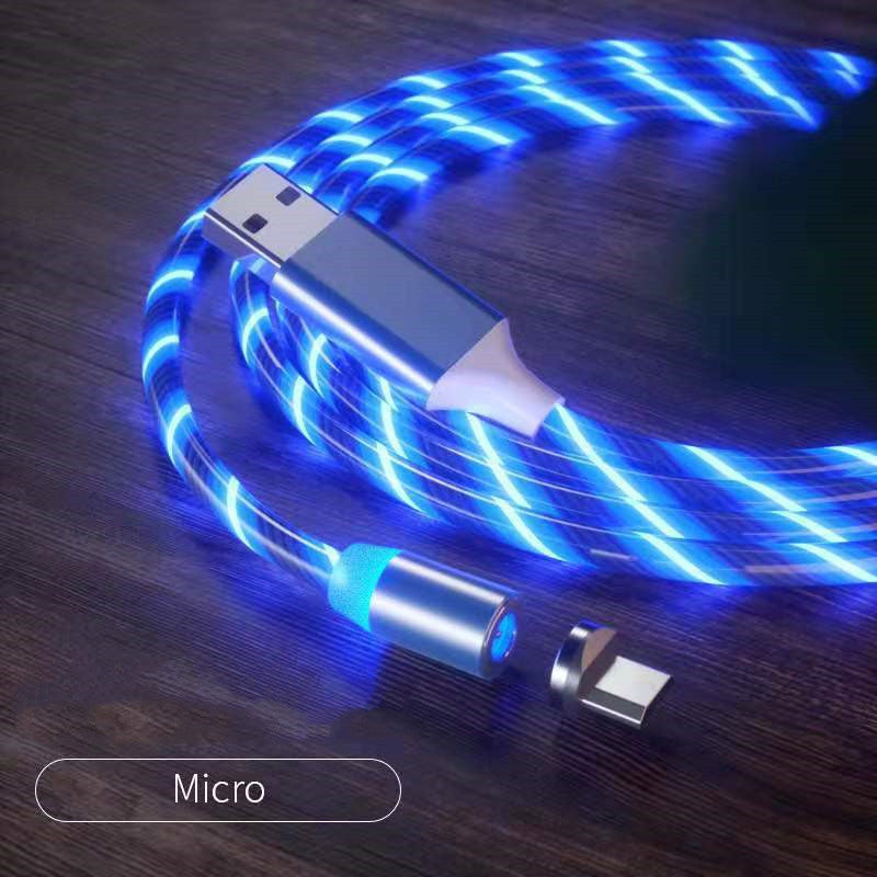 Magnetic LED Charging Cable – Fast Charging Micro USB & Type-C Cable with Light-Up Connector