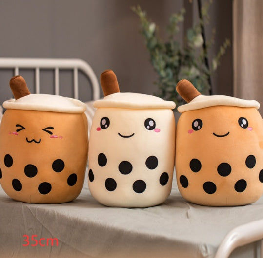 Cute Fruit Drink Plush Strawberry Milk Tea Boba Tea Cup Toy – Soft Stuffed Pillow Cushion Gift