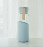 ZOOOBE 400ml Portable Glass Water Bottle with Silicone Sleeve – Heat-Resistant Coffee & Travel Tumbler