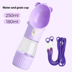 2-in-1 Portable Dog Water Bottle with Food Container – Leakproof Pet Feeder for Dogs & Cats