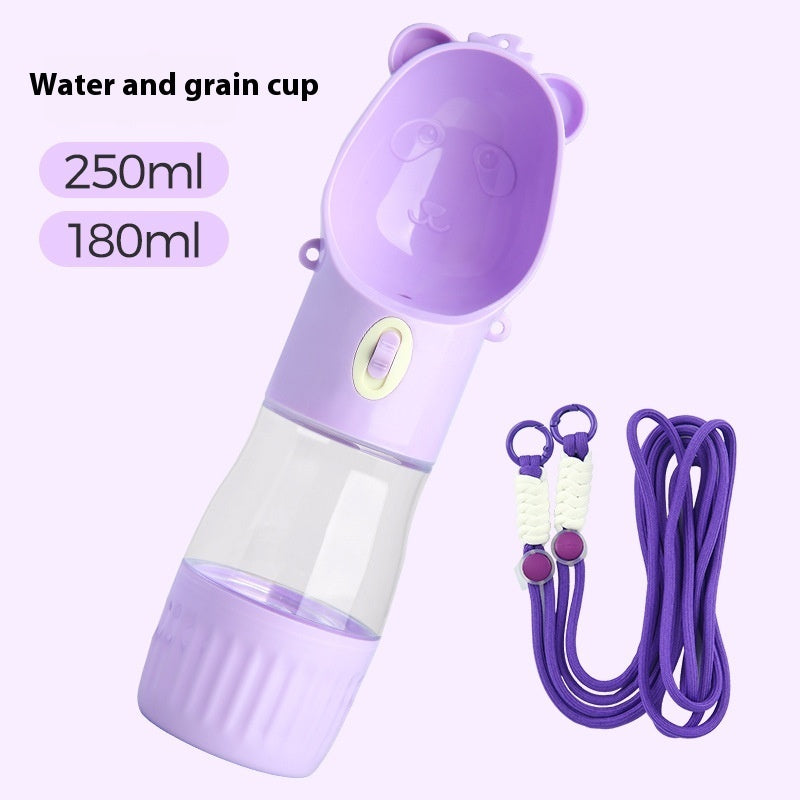 2-in-1 Portable Dog Water Bottle with Food Container – Leakproof Pet Feeder for Dogs & Cats