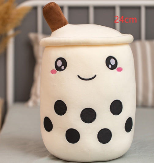 Cute Fruit Drink Plush Strawberry Milk Tea Boba Tea Cup Toy – Soft Stuffed Pillow Cushion Gift