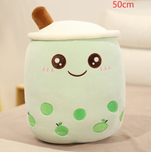 Cute Fruit Drink Plush Strawberry Milk Tea Boba Tea Cup Toy – Soft Stuffed Pillow Cushion Gift