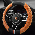 Universal Car Steering Wheel Cover – Cute Plush Footprint Winter Protector 38cm