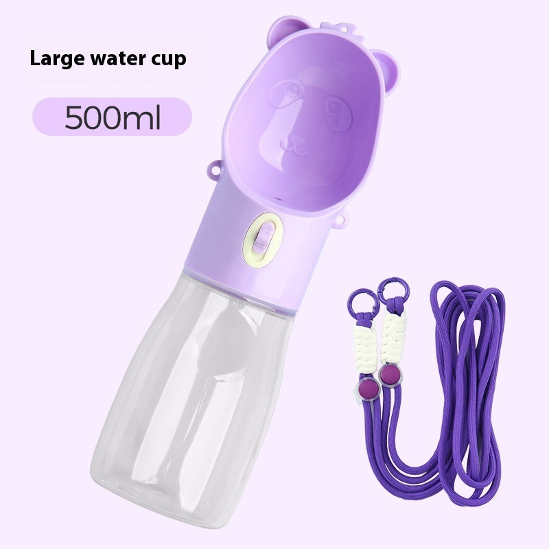 2-in-1 Portable Dog Water Bottle with Food Container – Leakproof Pet Feeder for Dogs & Cats