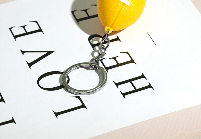 Non-Foam Tumble-Resistant Football Keychain – Korean Style Metal Sports Key Ring