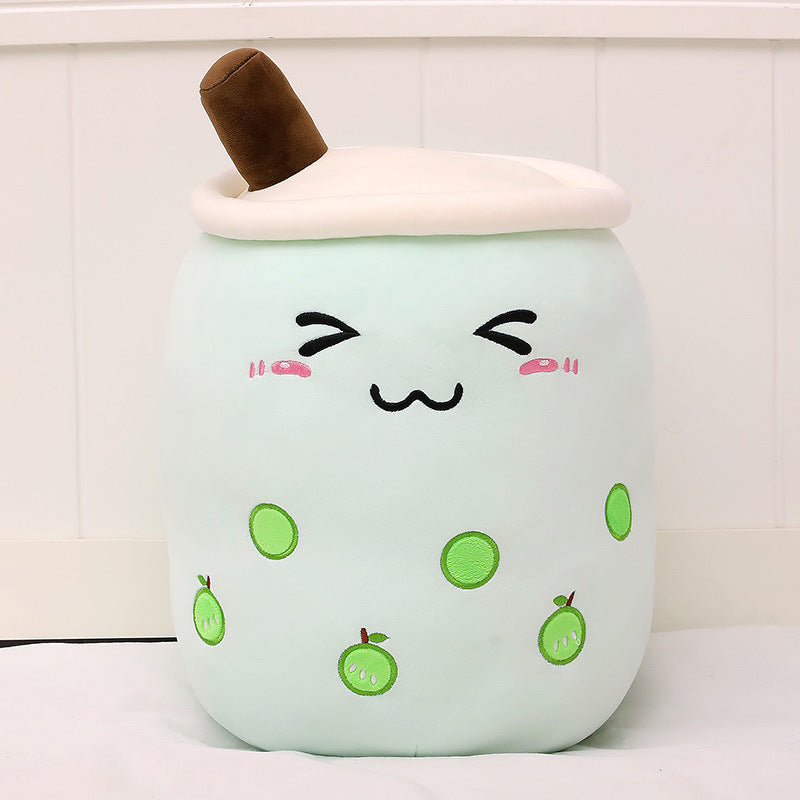 Cute Fruit Drink Plush Strawberry Milk Tea Boba Tea Cup Toy – Soft Stuffed Pillow Cushion Gift