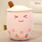 Cute Fruit Drink Plush Strawberry Milk Tea Boba Tea Cup Toy – Soft Stuffed Pillow Cushion Gift