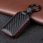 Car Leather Key Case – Luxury Protective Key Cover Shell with Key Ring