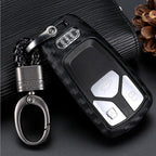 Carbon Fiber Silicone Car Key Case – Anti-Fall Protective Key Cover Shell