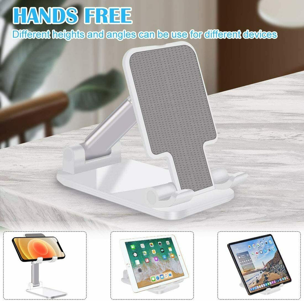 Cell Phone & Tablet Stand – Foldable Desktop Holder for Mobile Phones and Tablets
