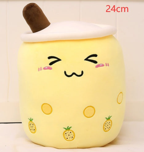 Cute Fruit Drink Plush Strawberry Milk Tea Boba Tea Cup Toy – Soft Stuffed Pillow Cushion Gift