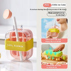 One-Click Ice Cooling Cup – Instant Ice Maker with Straw, Curling Mold & Portable Design