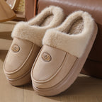 Men’s Winter Plush Slippers – Warm Suede Indoor Non-Slip House Shoes