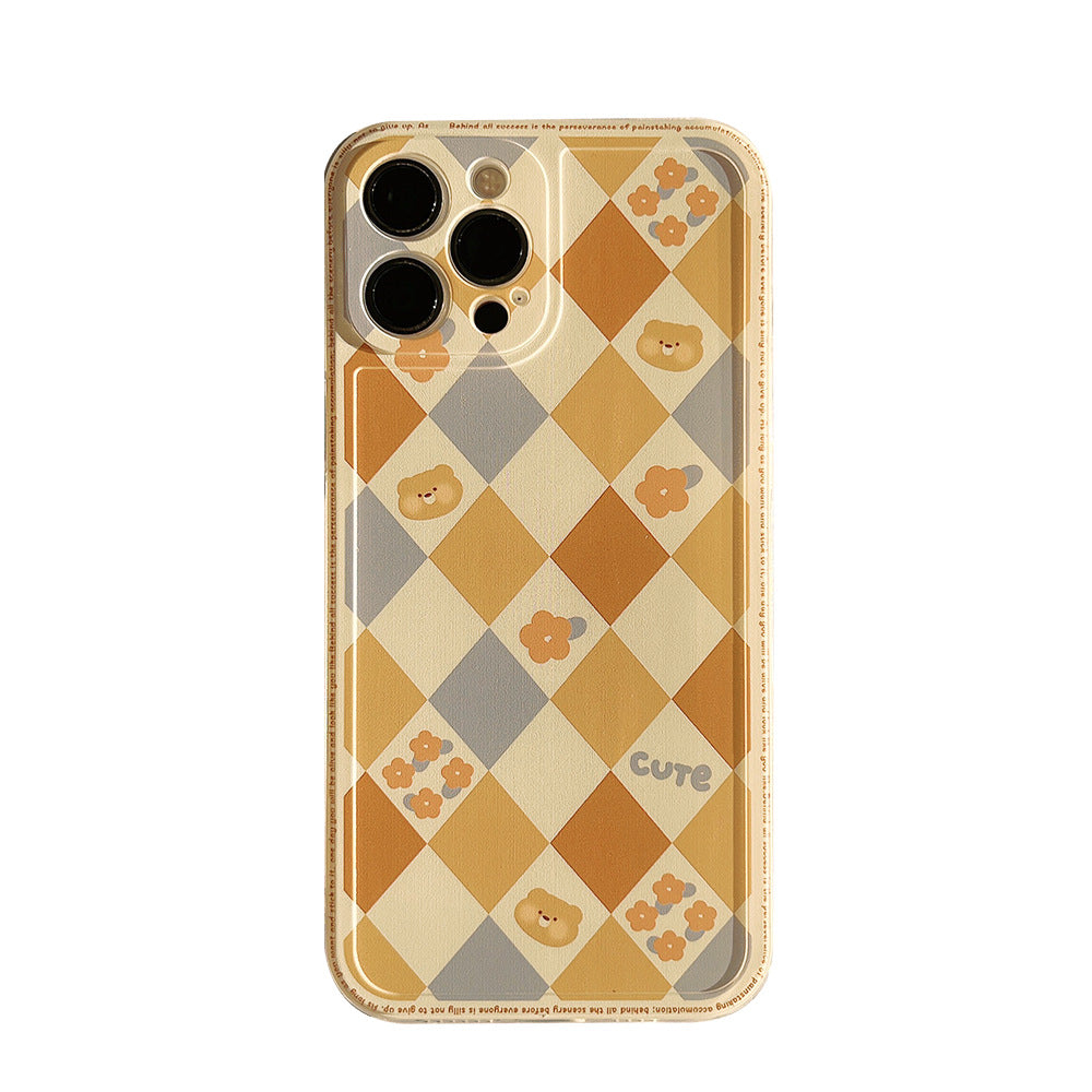Luxury Laser Soft Phone Case – INS Fashion Geometric Rhombus Grid Cover