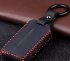 Car Leather Key Case – Luxury Protective Key Cover Shell with Key Ring