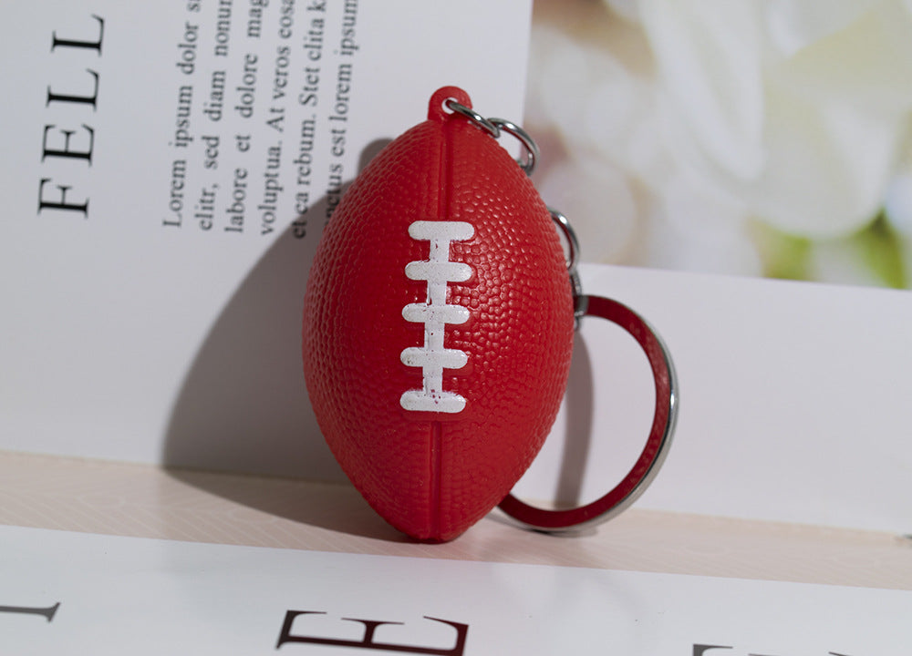 Non-Foam Tumble-Resistant Football Keychain – Korean Style Metal Sports Key Ring