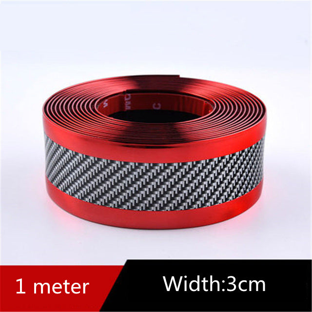 Carbon Fiber Pattern Car Door Sill Sticker – 1M Decorative & Protective Bumper Strip