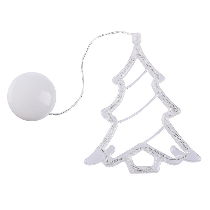 Christmas LED Suction Cup Chandelier – Battery-Powered Santa, Snowman & Elk Holiday Window Lights