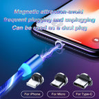 Magnetic LED Charging Cable – Fast Charging Micro USB & Type-C Cable with Light-Up Connector