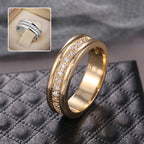 Simple Gold & Silver Rhinestone Ring – Copper Plated Fashion Jewelry for Women