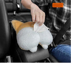 Cute Corgi Butt Tissue Box Cover – Soft Hanging Storage Bag Tissue Holder for Car & Home