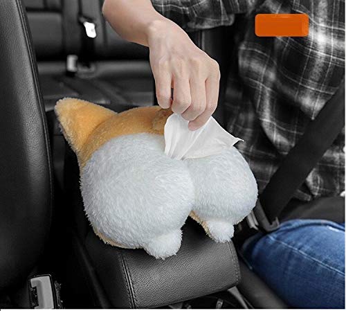 Cute Corgi Butt Tissue Box Cover – Soft Hanging Storage Bag Tissue Holder for Car & Home