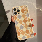 Luxury Laser Soft Phone Case – INS Fashion Geometric Rhombus Grid Cover