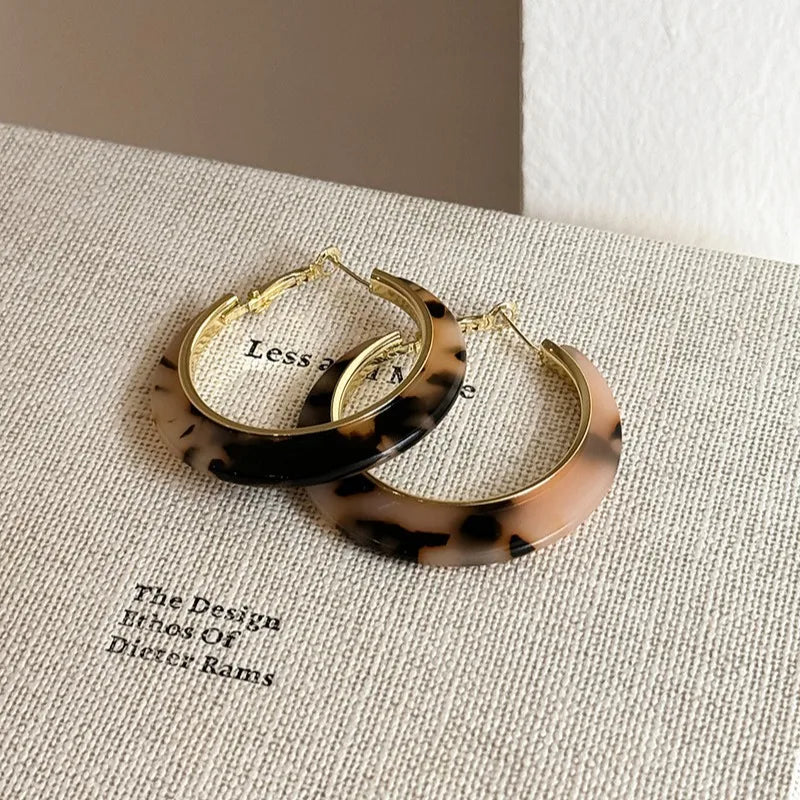 Leopard Print Earrings for Women – Fashionable Hawksbill Metal Hoop Earrings | Party & Gift Jewelry Accessory