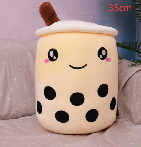 Cute Fruit Drink Plush Strawberry Milk Tea Boba Tea Cup Toy – Soft Stuffed Pillow Cushion Gift