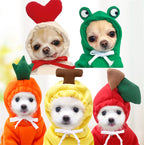 Cute Fruit Dog Hoodie – Winter Warm Fleece Pet Clothes for Small Dogs, Puppy & Cat Outfit for Chihuahua and French Bulldog