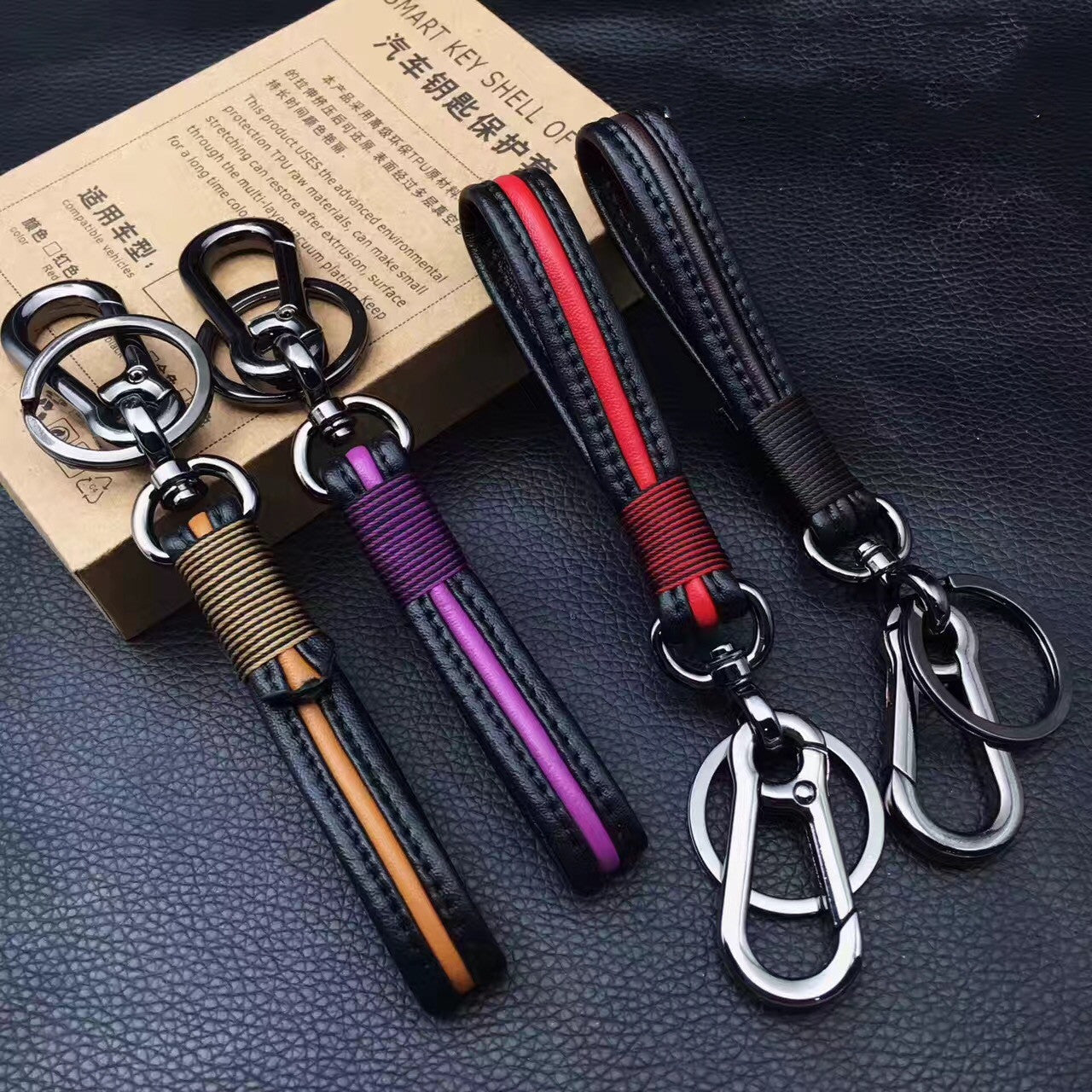 Handmade Leather Keychain – Original High-End Premium Key Ring for Men & Women