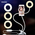 8cm LED Selfie Ring Light with Adjustable Stand – Perfect for Live Streaming & Makeup