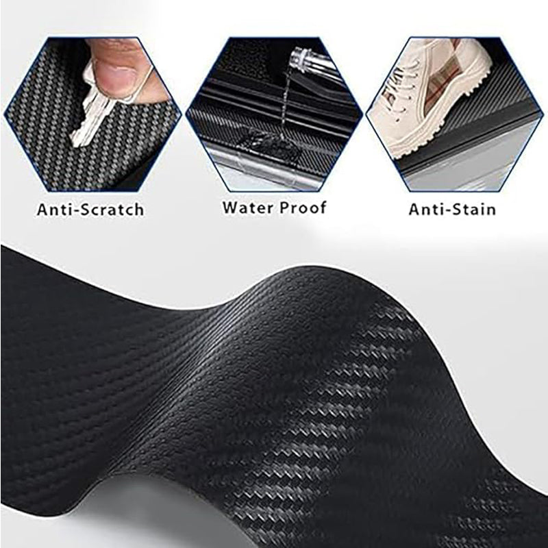 Carbon Fiber Car Door Sill Protectors – 4-Piece Universal Scratch-Resistant Entry Guards