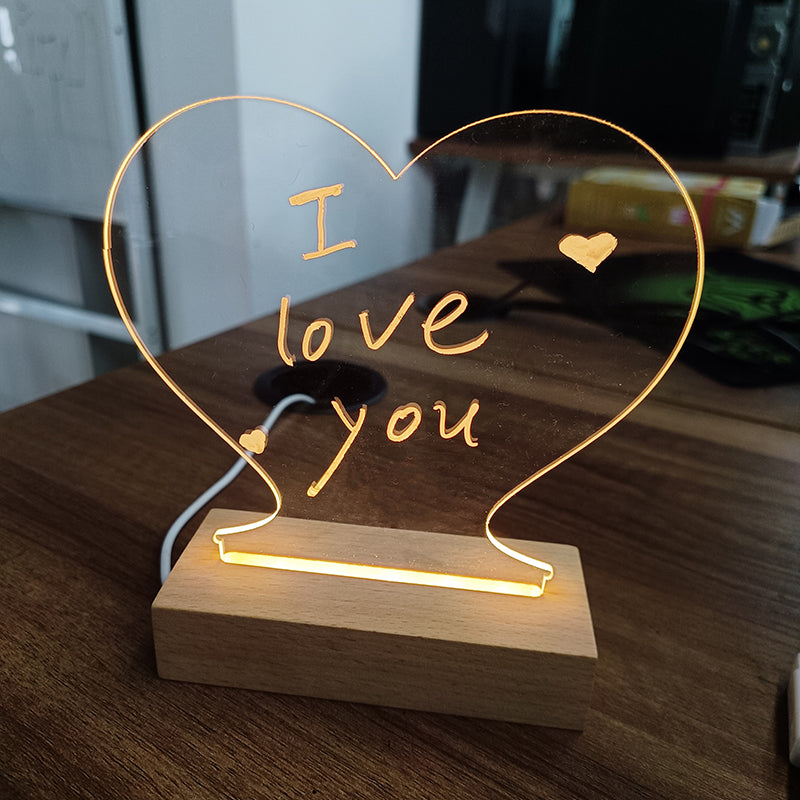 Creative LED USB Message Board – Night Light with Pen for Kids, Girlfriend, and Home Decor