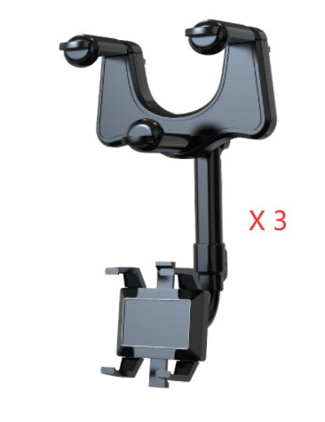 Rearview Mirror Phone Holder for Car – 360° Rotatable & Retractable Universal Mobile Phone Mount