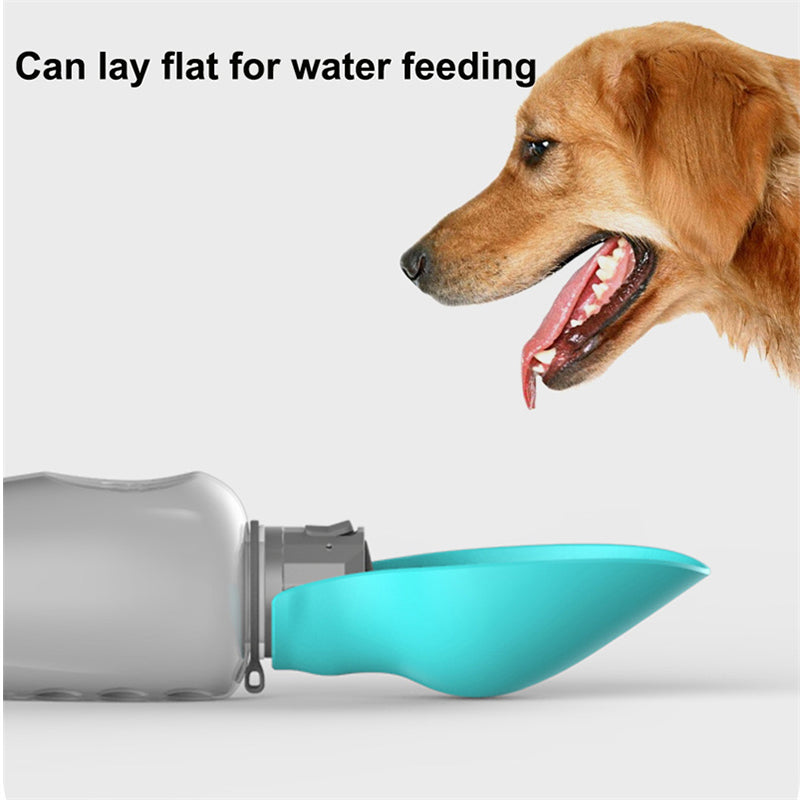 800ml Dog Water Bottle with Foldable Bowl – Portable Leakproof Pet Drinking Bottle for Outdoor Walking