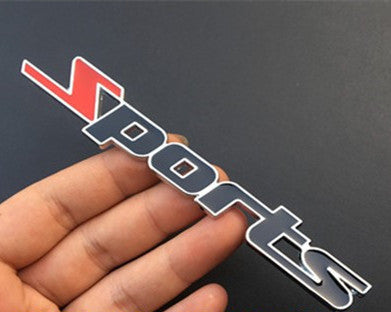 Metallic SPORTS TURBO Car Logo Sticker – Decorative Alloy Car Badge 13CM