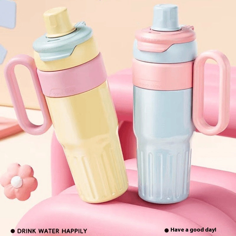 780ml Gradient Double-Wall Stainless Steel Thermal Cup – Large Capacity Coffee & Drink Thermos with Lid and Straw for Men & Women