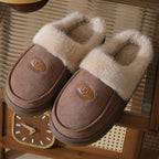 Men’s Winter Plush Slippers – Warm Suede Indoor Non-Slip House Shoes