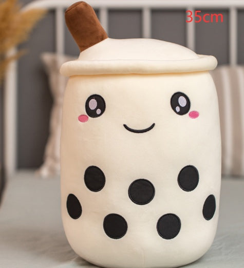 Cute Fruit Drink Plush Strawberry Milk Tea Boba Tea Cup Toy – Soft Stuffed Pillow Cushion Gift