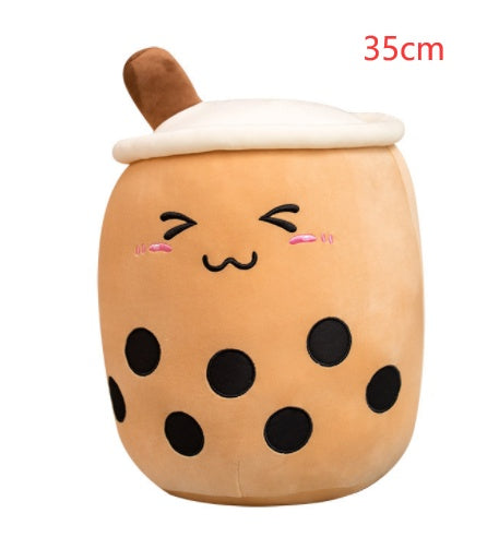 Cute Fruit Drink Plush Strawberry Milk Tea Boba Tea Cup Toy – Soft Stuffed Pillow Cushion Gift