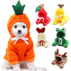 Cute Fruit Dog Hoodie – Winter Warm Fleece Pet Clothes for Small Dogs, Puppy & Cat Outfit for Chihuahua and French Bulldog