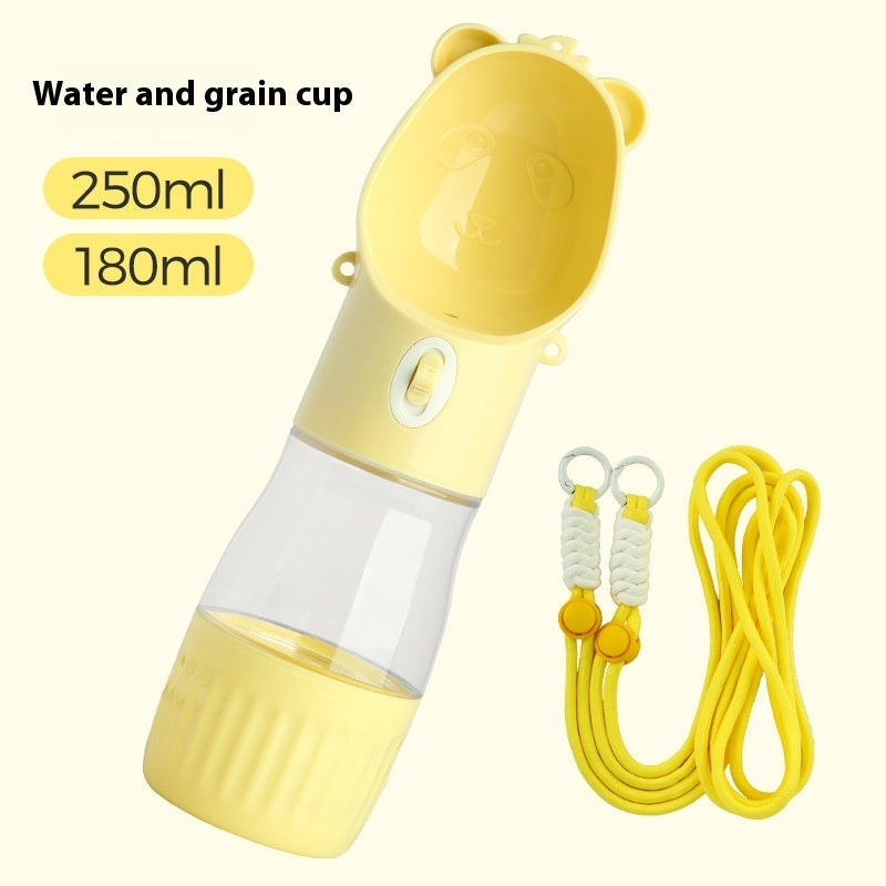 2-in-1 Portable Dog Water Bottle with Food Container – Leakproof Pet Feeder for Dogs & Cats